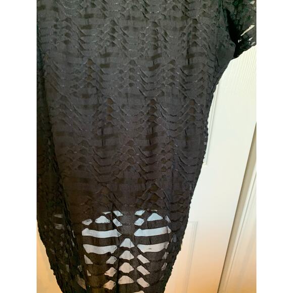 Calvin Klein textured semi-sheer blouse black XXL - Picture 7 of 7